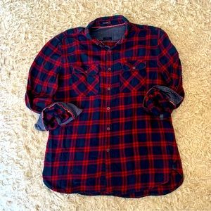Button Down Red and Blue Flannel